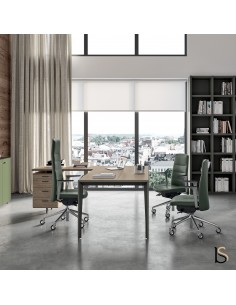 Bureau de Direction Design avec retour sur caisson 3 tiroirs, X5 - Officity