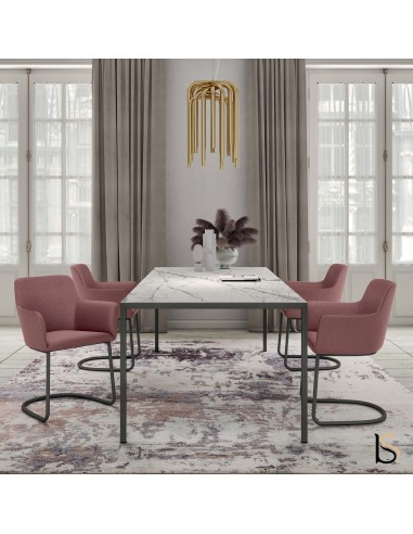 Table de conférence design avec plateau en marbre