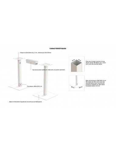 caractéristiques table haute Greco - Quadrifoglio