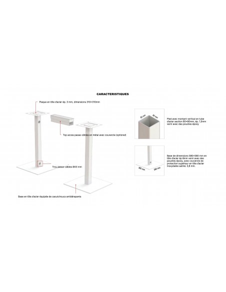 caractéristiques table haute Greco - Quadrifoglio