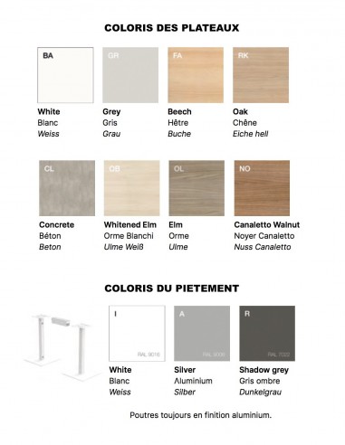 nuancier table haute Greco - Officity