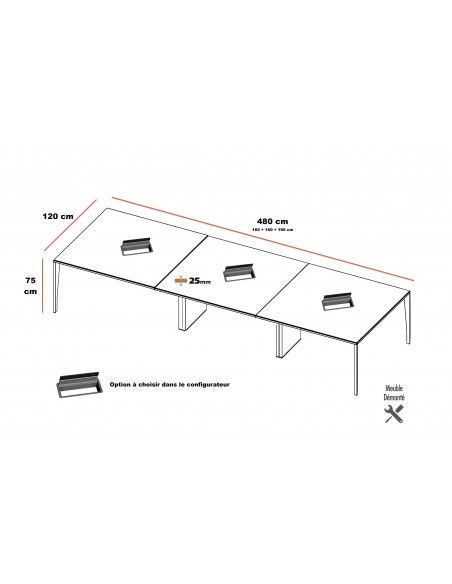 dimensions table de réunion X5 - Quadrifoglio