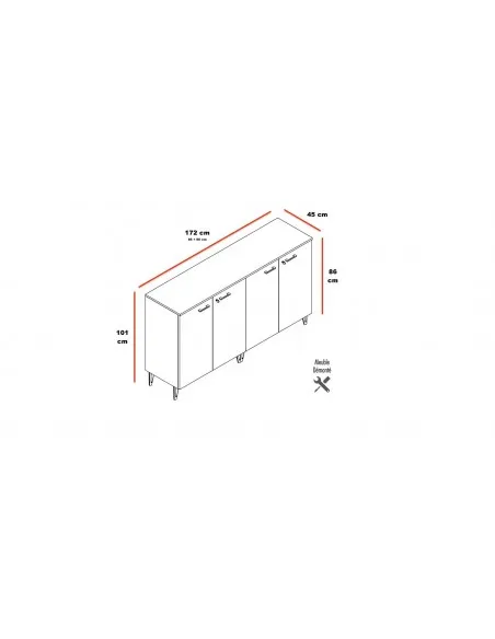 dimensions armoire 4 portes