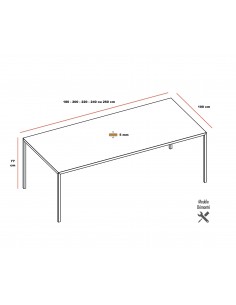 Table de réunion Six avec plateau en grès noir désire - Officity 2