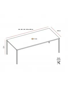 Table de réunion Six avec plateau en grès noir désire - Officity 2