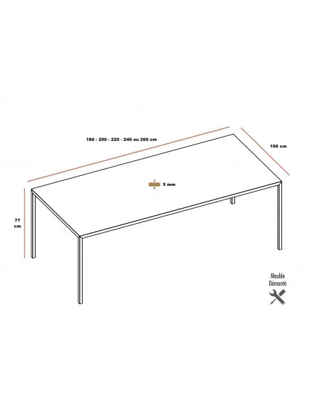 Dimensions-table de conférence en grès