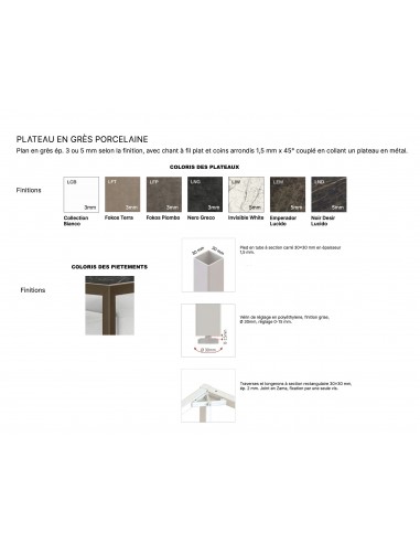 nuancier des tables réunion Six - Officity - Quadrifoglio