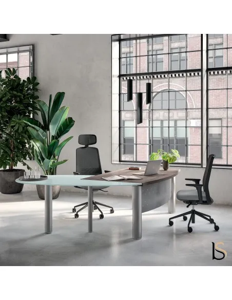 Bureau de Direction avec retour goutte d'eau en verre X time - Quadrifoglio