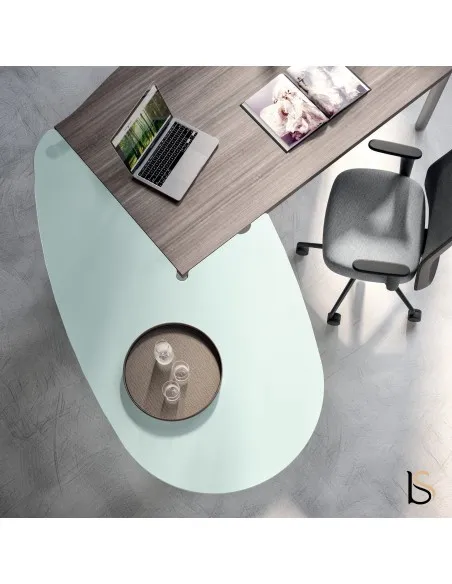 Bureau de direction X time Next avec retour convivialité en verre -...