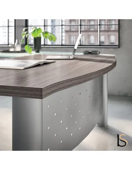 Bureau de direction X time Next avec retour convivialité en verre -...