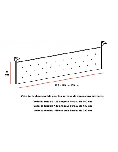Voile de fond en métal pour bureaux X...