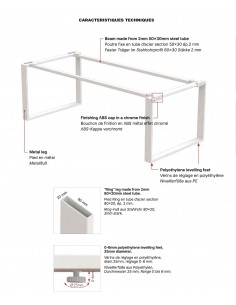 Bureau de Direction Design avec plateau en verre et piètements en métal X Time Ring - Quadrifoglio 2