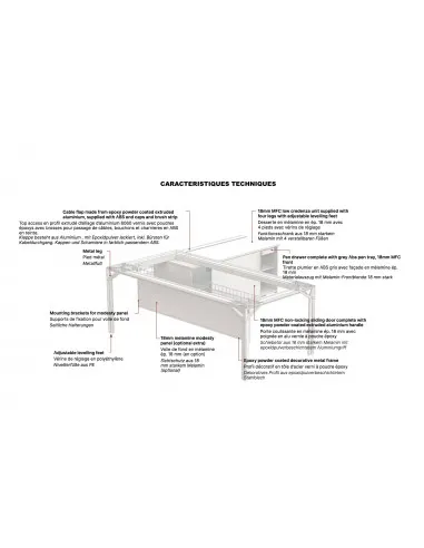 caracteristiques bureau de Direction X8 - officity avec rangement