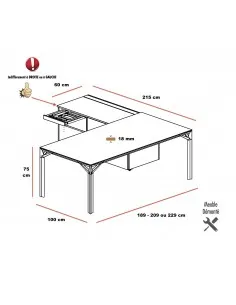 Bureau de Direction X8 - Quadrifoglio avec rangement 2