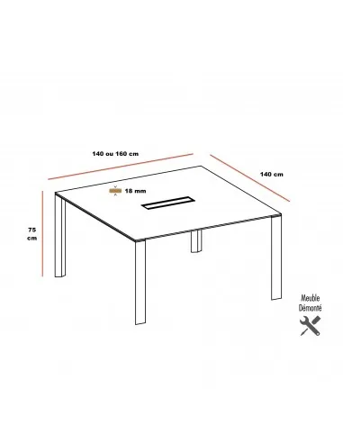 dimensions- table de réunion design-X7 - Officity