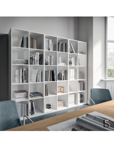 étagère multi-rangement 10 compartiments en bois quadrifoglio