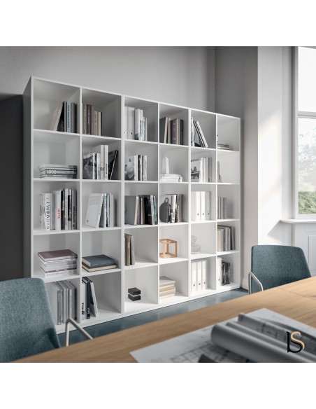 étagère multi-rangement 10 compartiments en bois quadrifoglio