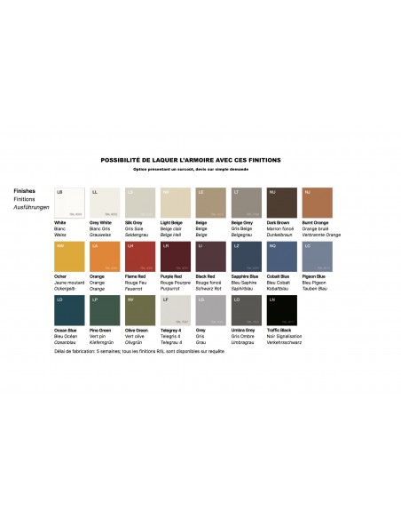 finitions laquées de l'armoire quadrifoglio