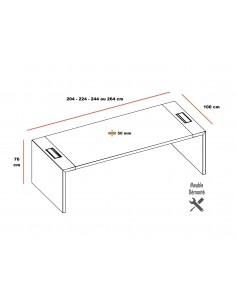 Bureau de Direction en bois et pieds laqués E10 - Quadrifoglio 2