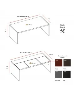 Bureau rectangulaire de Direction gamme E9 - Quadrifoglio 2