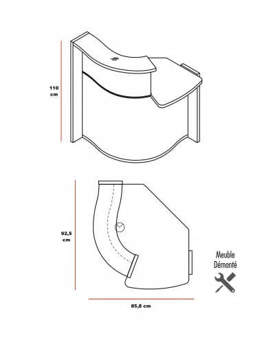 Banque d'accueil compacte WAVE avec...