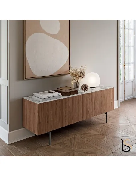 buffet Bloom avec placage bois noyer américain - Officity