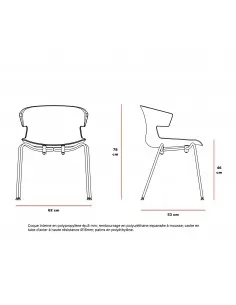 chaise de réunion en tissu Quadrifoglio série Cove 2