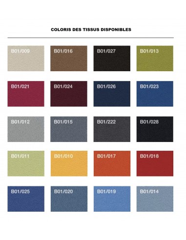 nuancier tissus chaise Cove - Quadrifoglio