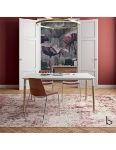 bureau individuel avec pieds en bois série X3 - Quadrifoglio