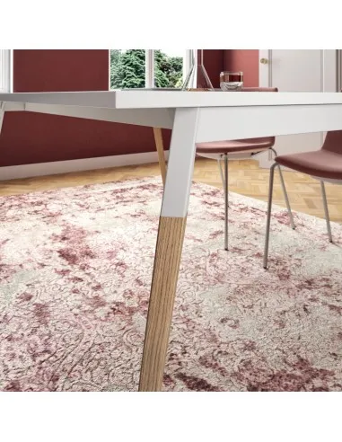 Bureau individuel X3 avec pieds bois QUADRIFOGLIO Bureau-Store