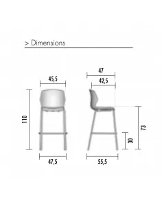 tabouret haut No Frill - Movel Linea avec repose pieds 2