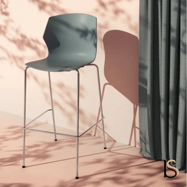 tabouret haut No Frill - Movel Linea avec repose pieds