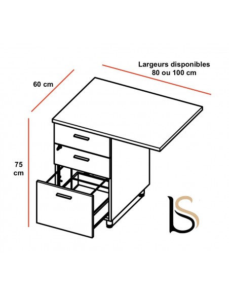 Bureau d’angle avec caisson X3 – Officity