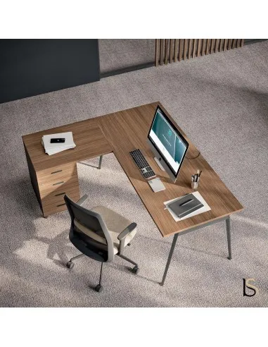 bureau avec caisson et retour X3 - Quadrifoglio