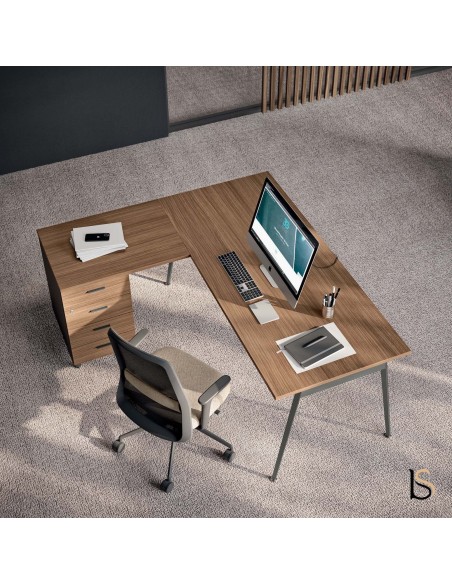 bureau avec caisson et retour X3 - Quadrifoglio