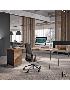 Grand bureau direction pas cher avec caisson intégré X3 - Officity