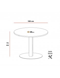 table ronde diamètre 100 cm Rol - Mobel Linea 2