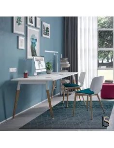 bureau individuel avec pieds en bois série X3 - Quadrifoglio 2