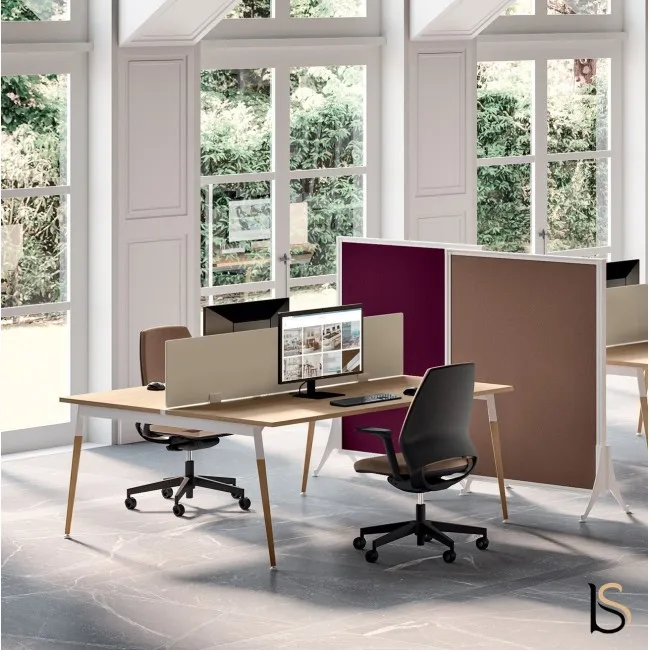 bureau bench 2 personnes style scandinave Officity X3