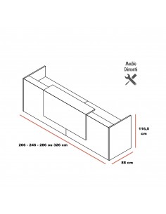 Banque d'accueil haut standing avec réhausse en cuir Z2 - Quadrifoglio 2
