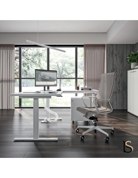 Bureau design avec retour électrique réglable en hauteur – Quadrifoglio