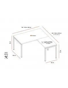 Bureau d'angle Quadrifoglio Idea. 2