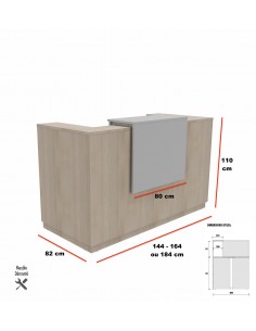 Bureau d'accueil Mobel linea série Delta avec réhausse de couleur Aigue Marine 2