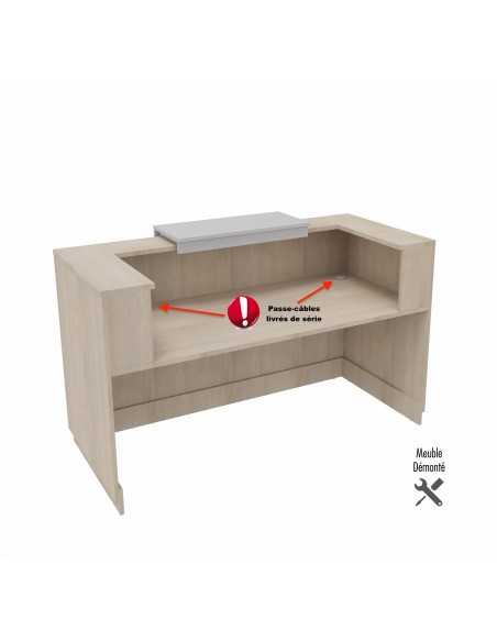 vue arrière de la banque d'accueil Delta de chez Mobel Linea