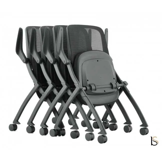 fauteuil de conférence sur roulettes et gain de place avec assise rabattable