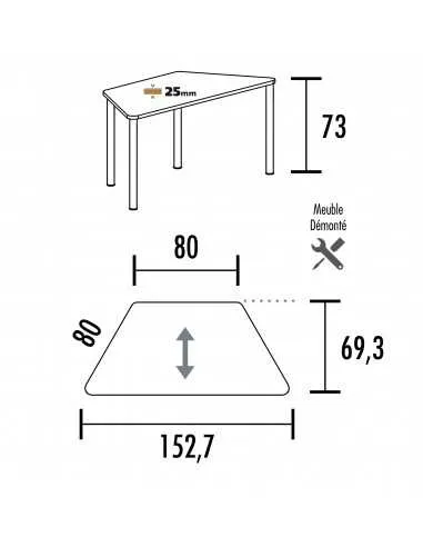 dimensions de la table de réunion