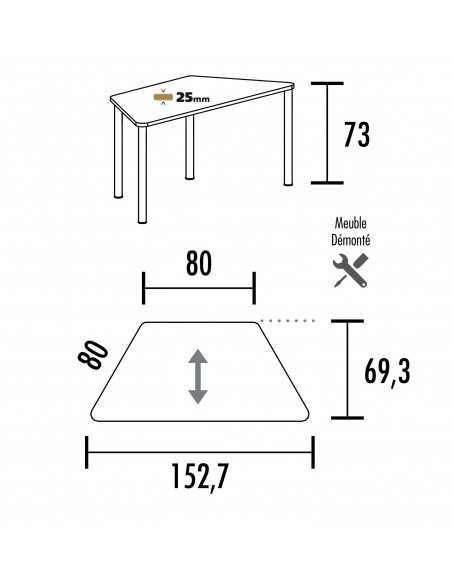 dimensions de la table de réunion