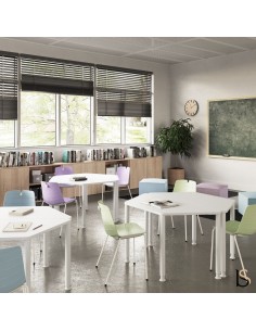 Table de réunion trapézoïdale Mobel Linea