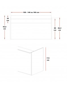 Comptoir d'accueil droit pour une personne, version bi-color 2