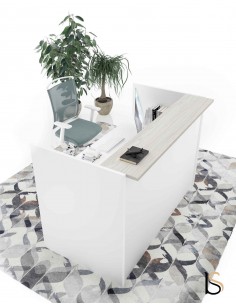 Comptoir d'accueil droit pour une personne, version bi-color